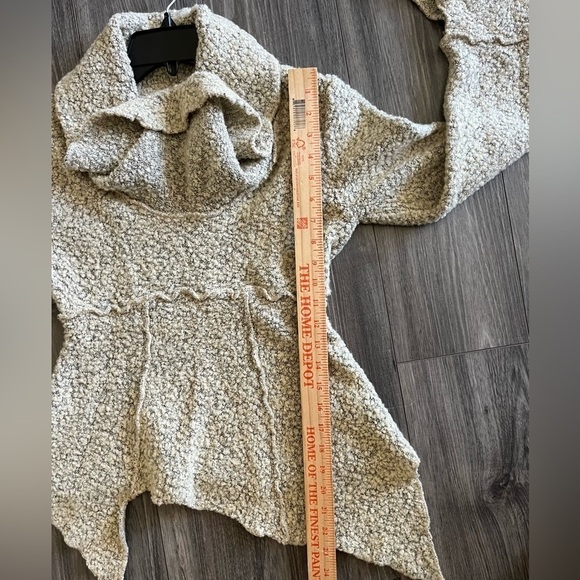 Jasmine KC whimsigoth wool blend slub  witchy fairy cowl neck sweater sand Med - Picture 9 of 11